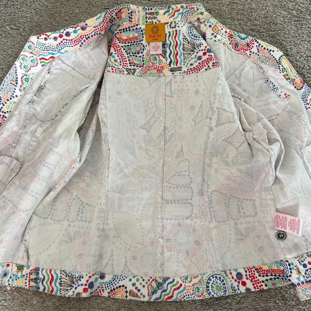 Ruby Rd. Multicolor Paisley Button Down Jacket - Picture 4 of 8
